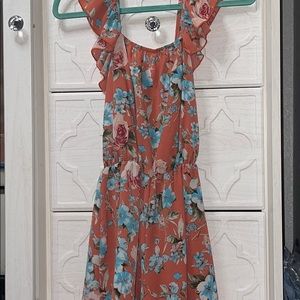 off shoulder floral romper